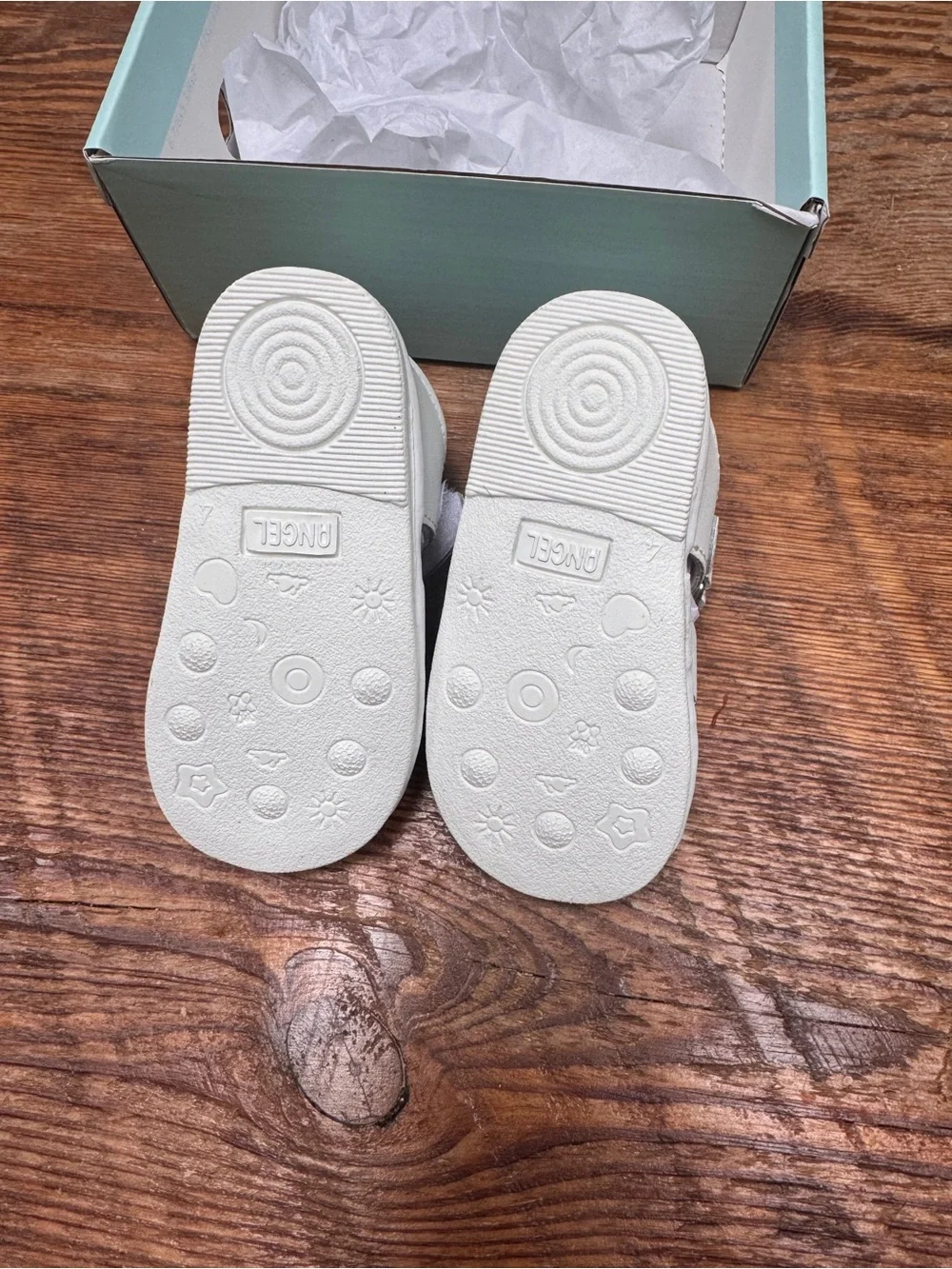 Angel White Baby Fisherman Sandals with Hook-and-Loop Strap